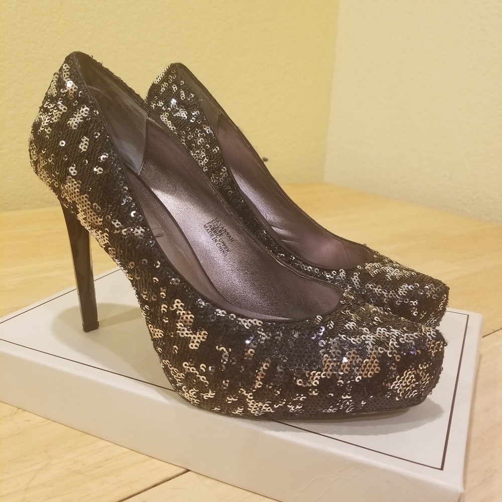 BCBGMaxAzria Two-tone Sequin Pumps